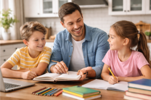 Talking to kids about teachers as protectors with calm family safety conversation at home
