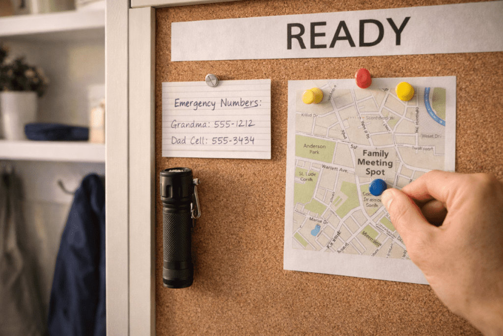 Low-Cost Family Emergency Preparedness for Everyday Readiness 1 Low-cost family emergency preparedness plan with meeting spot map and emergency contacts